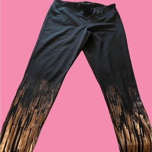 In motion tights size 2x gold design lowers leg area cute